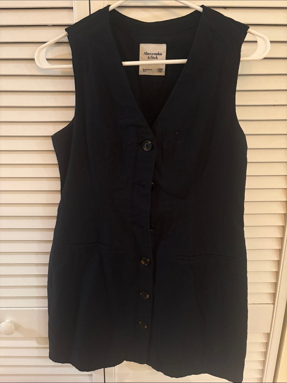 Abercrombie & Fitch Black Button-Front Sleeveless Dress
